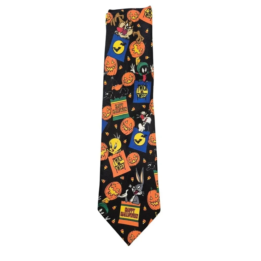 Vintage Looney‎ Tunes Tie 1996 Mantla Bugs Bunny Halloween Novelty Necktie
